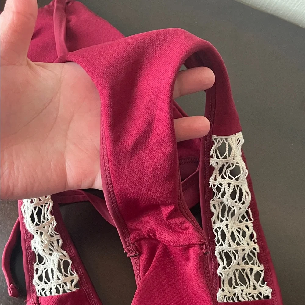 Maroon and Ivory Bikini Set - Picture 5 of 5